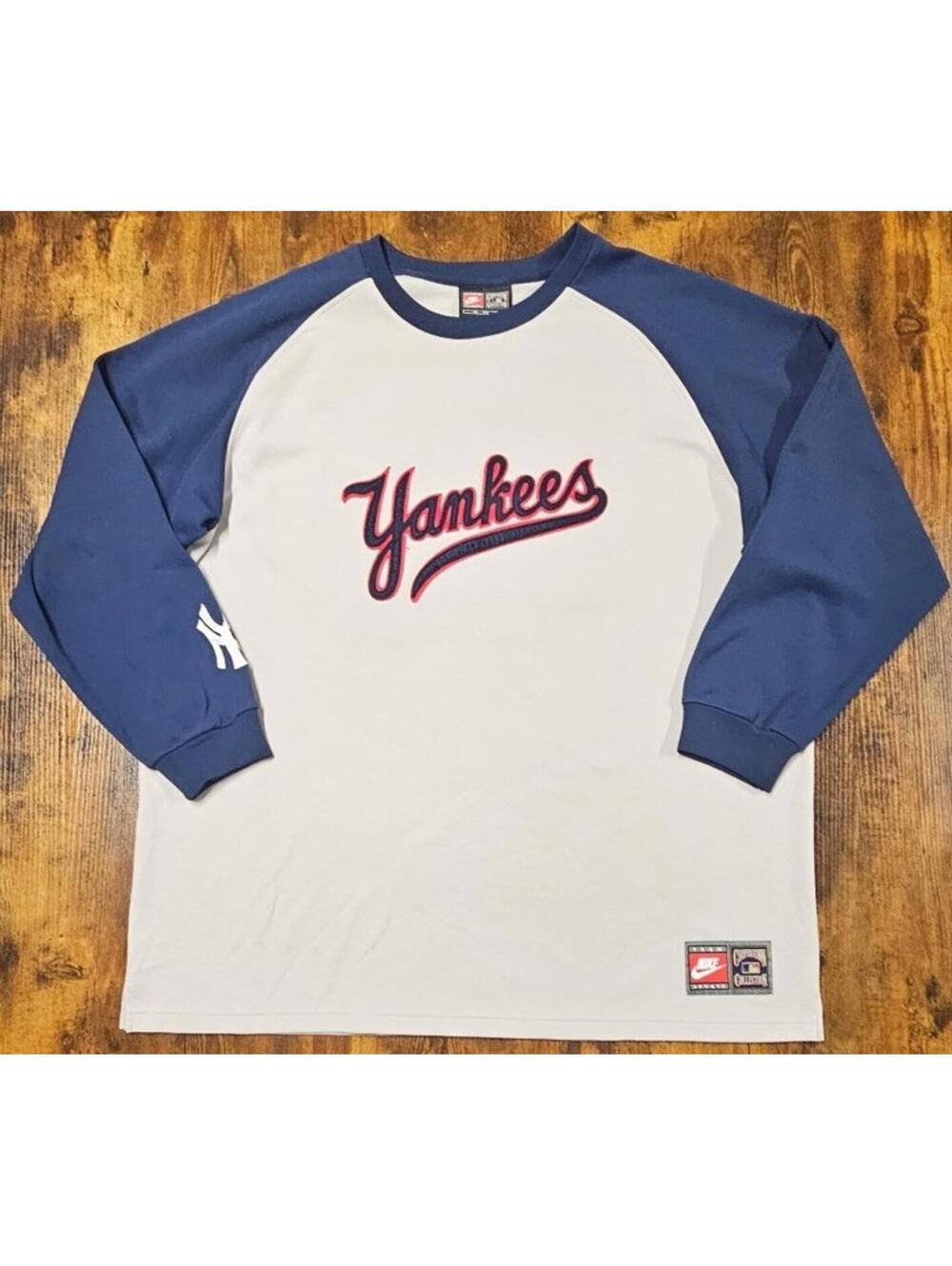VTG Nike Cooperstown New‎ York Yankees Jackson #44 Raglan Shirt Size 3XL